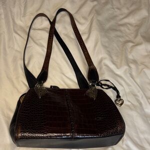 Brighton Brown Crocodile Pattern Shoulder Bag